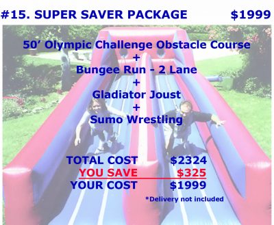 Super Save Sumo Wrestling Bungee Run Inflatable Rental Cincinnati Ohio