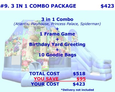 Inflatable Bounce House Slide Combo Rental Package Discount Party Rentals Cincinnati Ohio