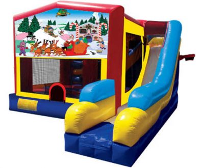 Christmas Santa Claus Playhouse Inflatable Bounce House and Slide Combo Rental Cincinnati Ohio