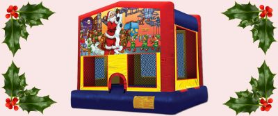 Holiday Party Christmas Themed Santa Claus Bounce House Rental Cincinnati Ohio