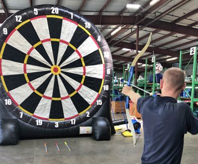 Giant Inflatable Soccer Kick Darts Bullseye Velcro Arrow Rental Cincinnati Ohio