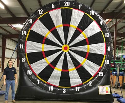 Giant Inflatable Soccer Kick Darts Bullseye Velcro Arrow Rental Cincinnati Ohio