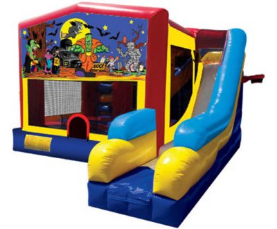 Halloween Happy Haunting Playhouse Inflatable Bounce House and Slide Combo Rental Cincinnati Ohio