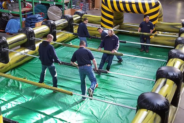 Inflatable giant human foosball game rental cincinnati ohio