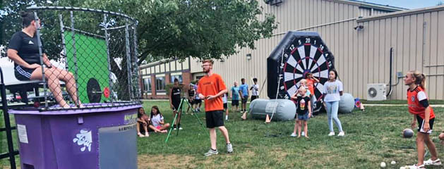 Soccer Club Family Picnic Dunk Tank and Inflatable Soccer Darts Rental