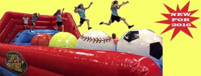 Wipeout Extreme Ball Run Big Baller Interactive Inflatable Rental Cincinnati Ohoi