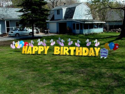 Flamingo Birthday Yard Cards & Signs Rentals Cincinnati Ohio