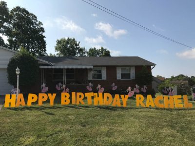 Flamingo Birthday Yard Cards & Signs Rentals Cincinnati Ohio