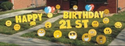 21st birthday Yard Cards & Signs Rentals Cincinnati Ohio