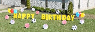 Sports Balls Birthday Yard Cards & Signs Rentals Cincinnati Ohio