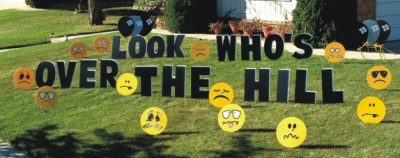 Over the Hill Emojis Yard Cards & Signs Rentals Cincinnati Ohio